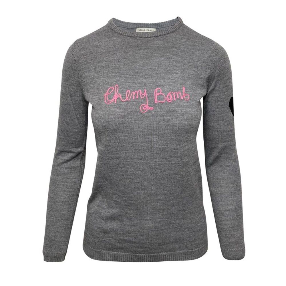 Bella Freud Cherry Bomb Sweater in Grey Wool